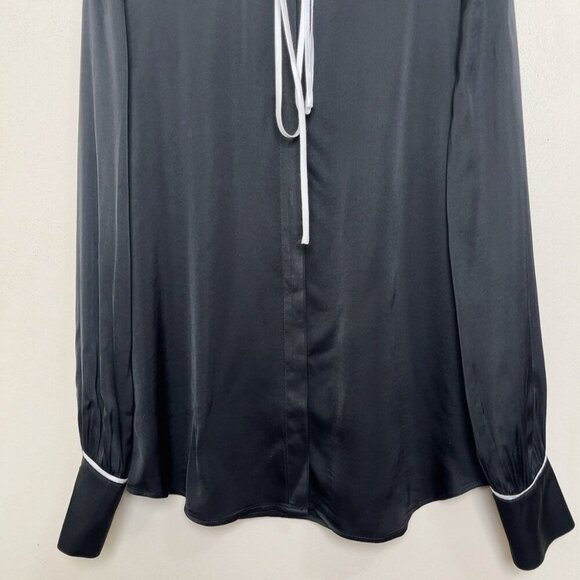 AG Adriano Goldschmied Womens Medium Winslet Blouse In True Black - Picture 4 of 13
